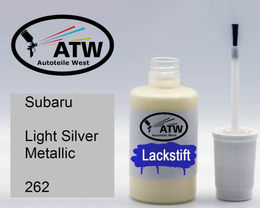 Subaru, Light Silver Metallic, 262: 20ml Lackstift, von ATW Autoteile West.